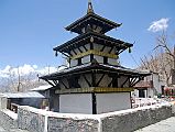 406 Muktinath Chumig Gyatsa Central Vishnu Temple The Central Vishnu temple, also called Chumig Gyatsa, is shared by both Hindus and Tibetan Buddhists, and is the second most important temple at Muktinath. The temple is built in the typical pagoda style of a Hindu temple in Kathmandu Valley and is dedicated to the Lord of Salvation (to Mukti Nath), Lord Vishnu, or Chenrezig (Avalokitesvara) as the Buddhists call him.